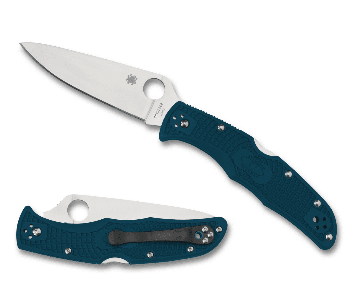 Spyderco Endura 4 Plain Edge 3.8 in Blade Blue FRN