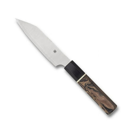 Spyderco Knives Spyderco Itamae Petty Fixed Blade 4.59in Plain Edge Tan Burl G10 SPK15GPBNBK