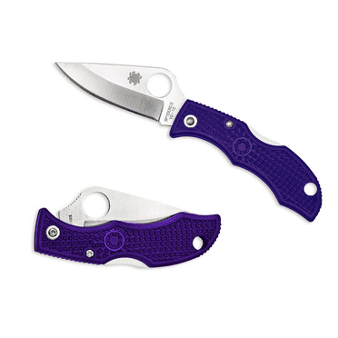 Spyderco Ladybug 3 Key Ring Knife 1-15/16" VG10 Satin Plain Blade, Purple FRN