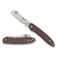 thumbnail image 1 of Spyderco Lightweight Brown FRN Roadie Slipjoint N690Co Stainless Pocket Knife Knives, 1 of 2