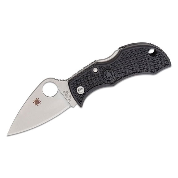 Spyderco Manbug Black Frn Leaf Black Blade Plainedge -