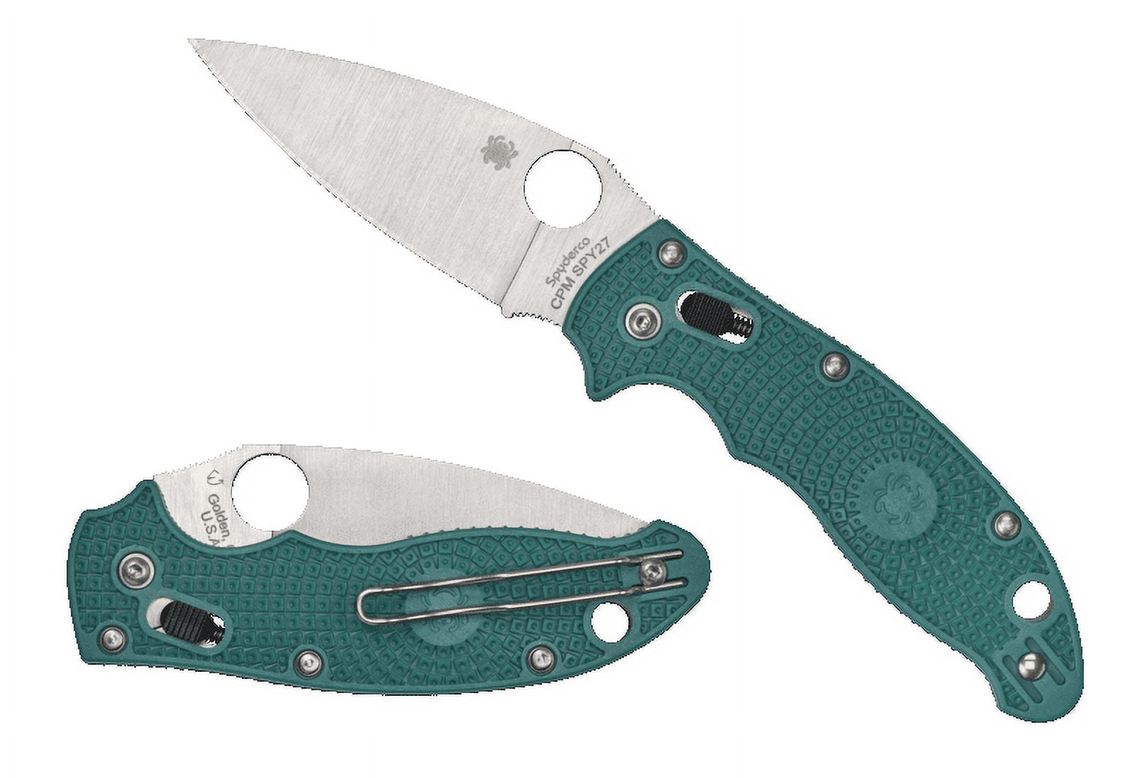 Spyderco Manix 2 C101PCBL2 Knife SPY27 Stainless Steel & Caribbean Blue FRCP Pocket Knife Knives