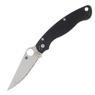Spyderco Knives Spyderco Military 2 Folding Knife 4 Inch Serrated Satin Clip Point SPC36GS2