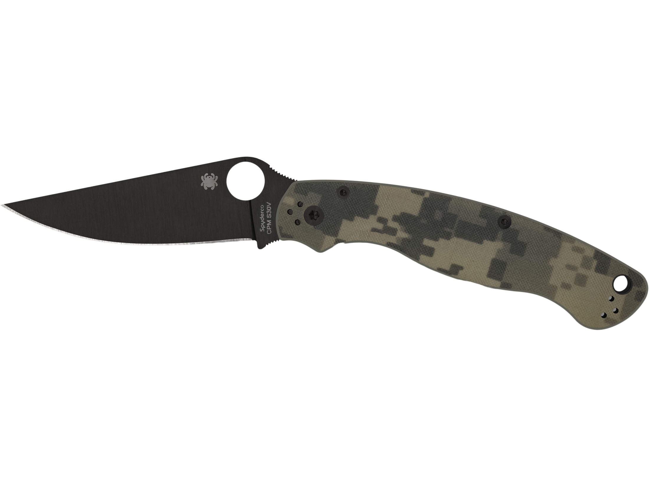 Spyderco Knives Spyderco Military 2 Folding Knife Black with Digital Camo SPC36GPCMOBK2