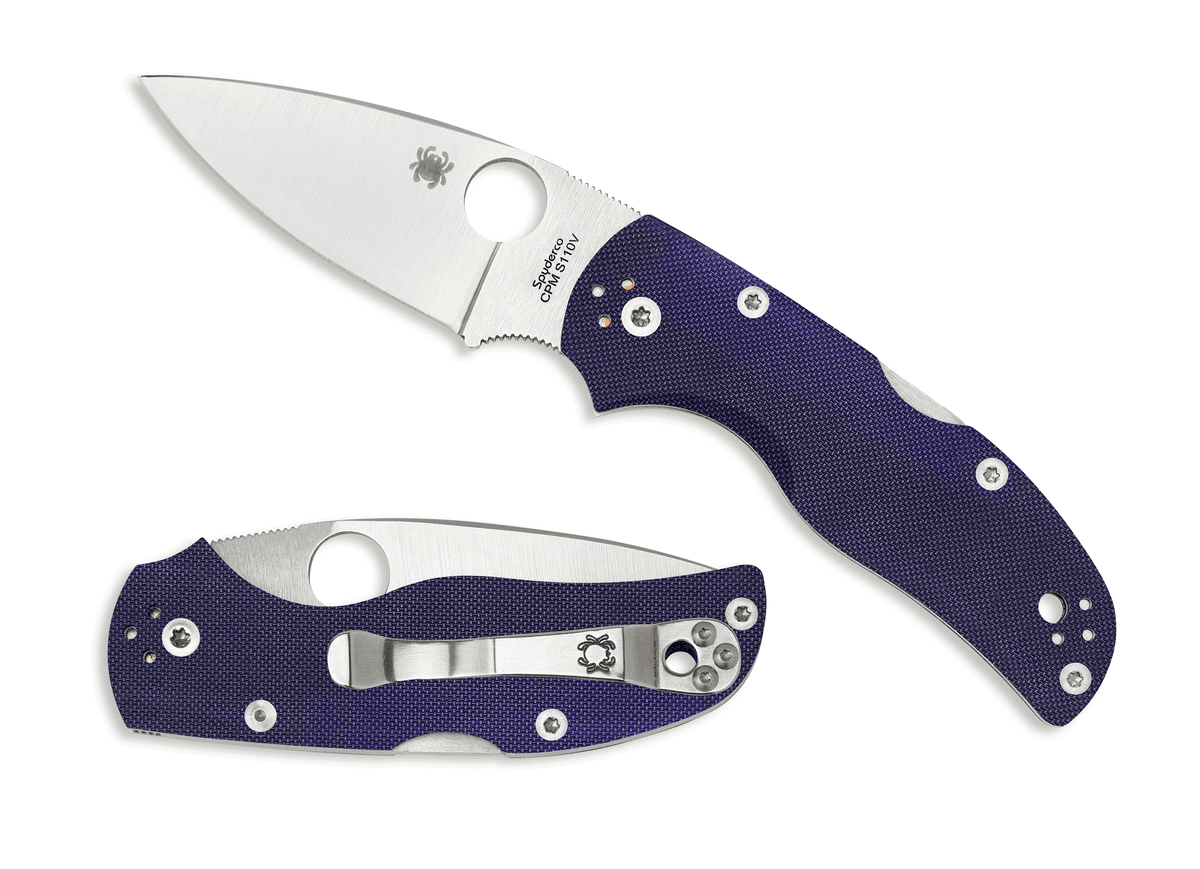 Spyderco Native 5 Folding Knife 2.95" S110V Satin Plain Blade, Blue/Purple (Blurple) G10 Handles - C41GPDBL5