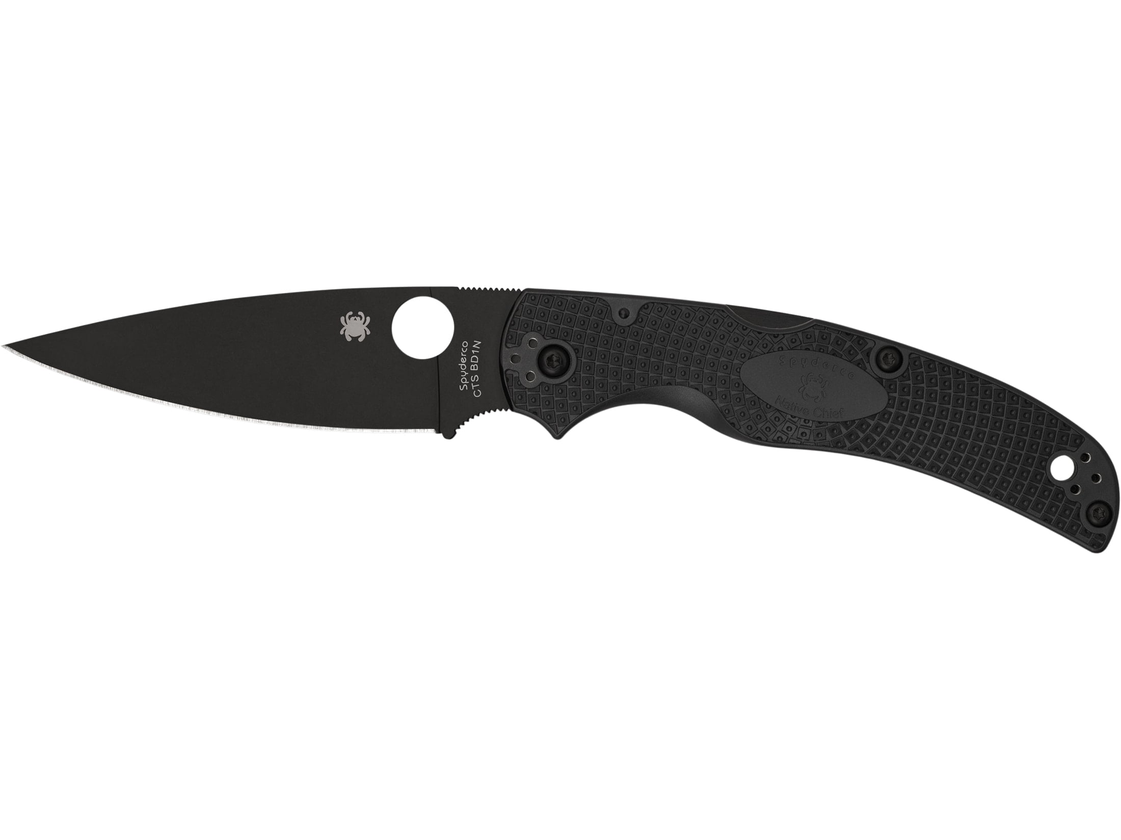 Spyderco Knives Spyderco Native Chief Lightweight Folding Knife FRN 4.02in Black DLC Blade SPC244PBBK