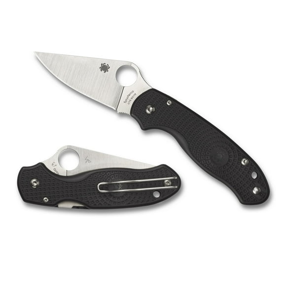 Spyderco Para 3 Lightweight Folding Knife 2.92" CTS-BD1N Satin Plain Blade, Black FRN Handles (Paramilitary 3), Compression Lock - C223PBK