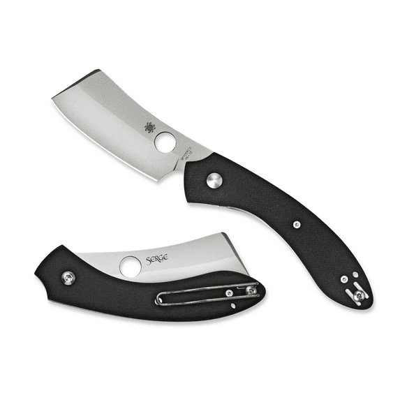 Spyderco Roc Folding 3.07" VG10 Bead Blast Cleaver Style Blade, Black G10 Handle, Liner Lock - C177GP