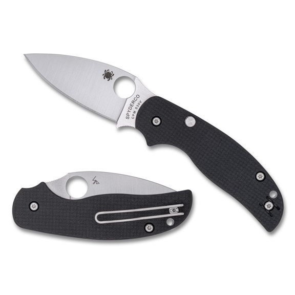 Spyderco Sage 6 Folding Knife, Button-Release Compression Lock, CPM S30V, Carbon Fiber/G-10 - C123CFBCLP