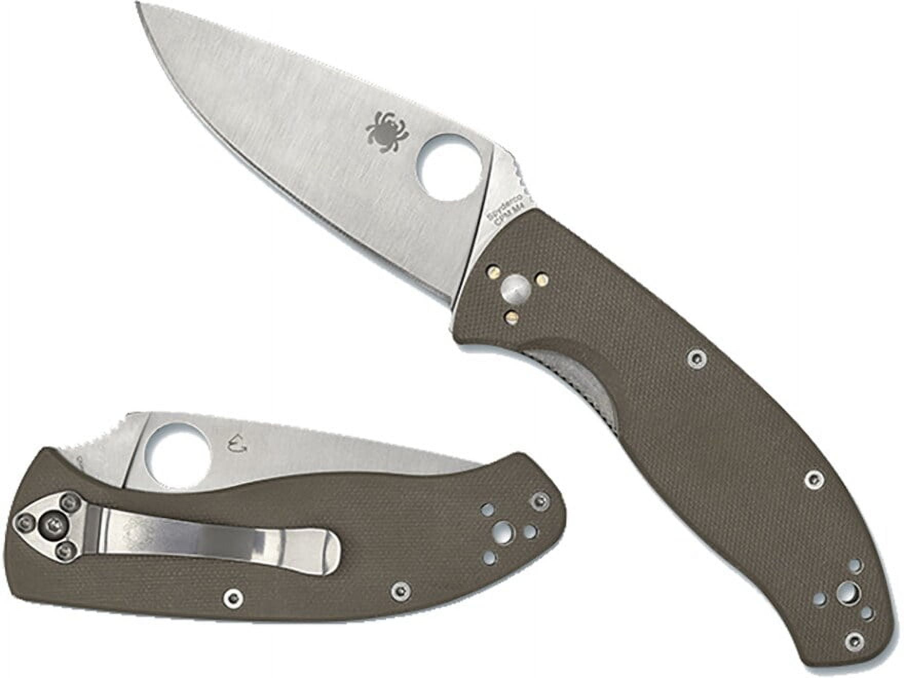 Spyderco Knives Spyderco Tenacious Brown 3.35 Inch Partially Serrated Satin Leaf SPC122GBNM4PS