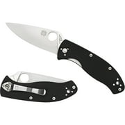 Spyderco Tenacious G-10 Knife, Black Handle, Silver Blade, Plain Edge