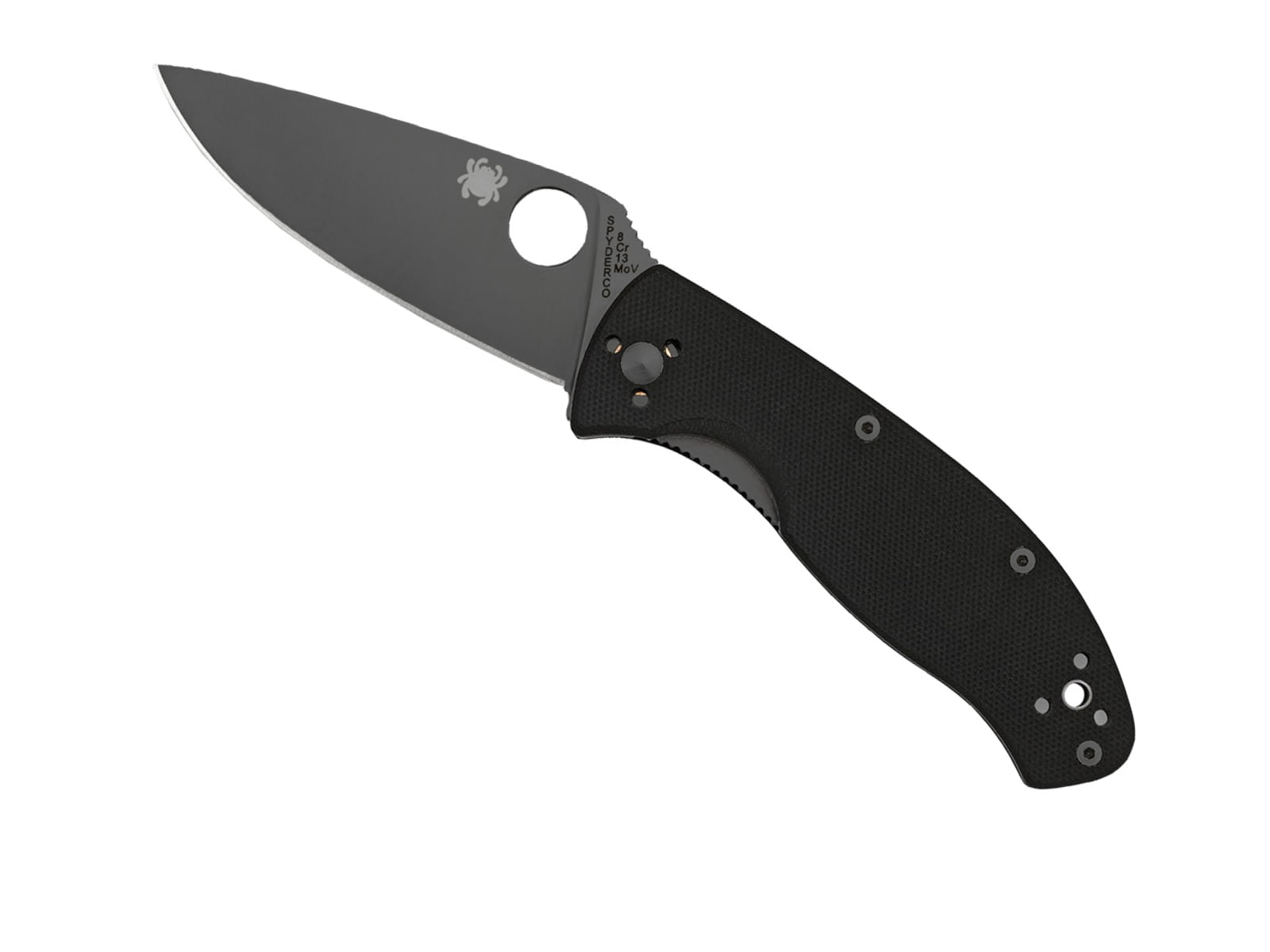 Spyderco Tenacious G-10 Pocket Folding Knife 3.4" Plain Black Blade - C122GBBKP