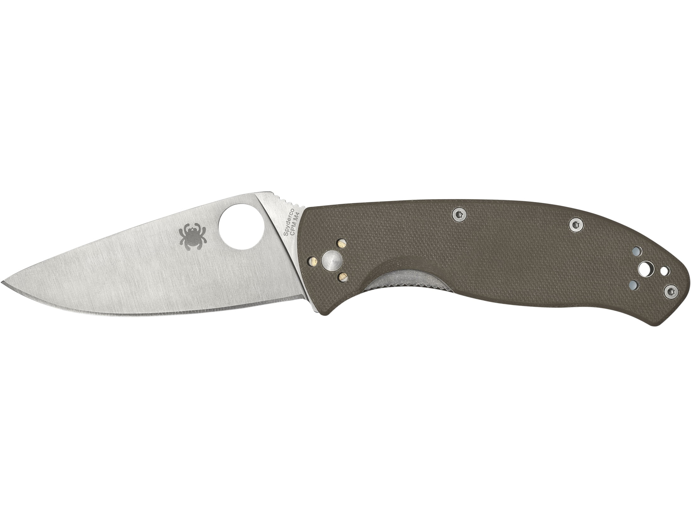 Spyderco Tenacious Pocket Knife 3.35" Drop Point CPM-M4 Satin Blade G-10 Handle Brown