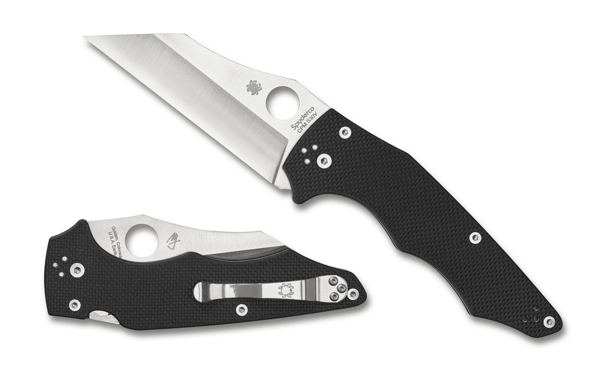 Spyderco YoJumbo Pocket Knife 4" Wharncliffe CPM S30V Satin Blade G-10 Handle Black
