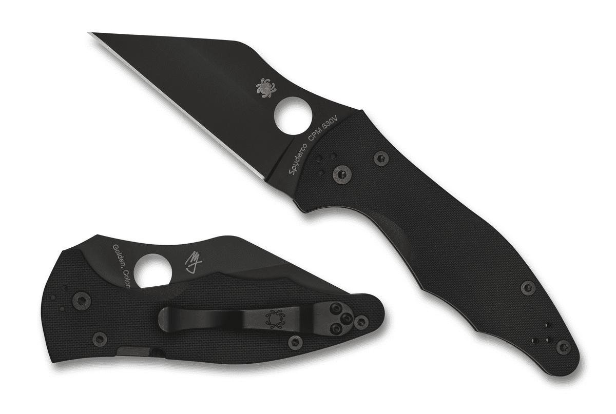 Spyderco Yojimbo 2 Folding Knife 3.2in S30V DLC Steel Blade G10 Handles - C85GPBBK2