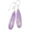 thumbnail image 1 of Spyglass Designs Sterling Silver Amethyst Earrings Light Lavender Purple Smooth Long Large Teardrops Soft Color For Adult Women, 1 of 5