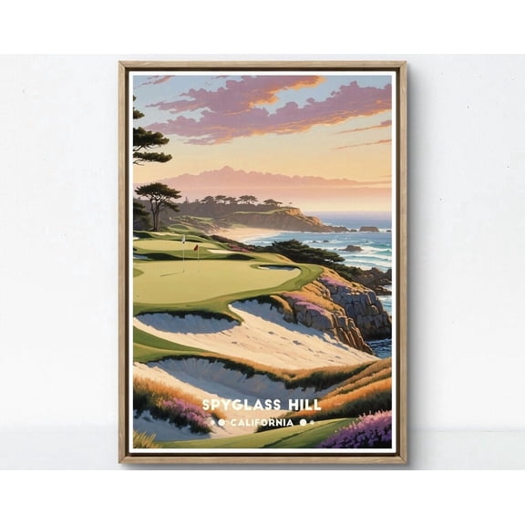 Spyglass Hill California Vintage Poster Coastal Golf Course Art Scenic California Wall Decor Golf Course Poster Spyglass Hill Wall Art Decor For Living Room Bedroom