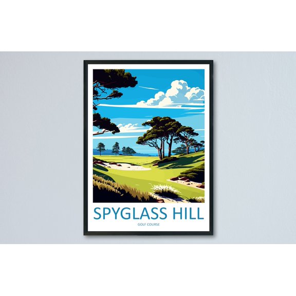 Spyglass Hill Golf Course Scenic Mountain Landscape Wall Decor Unframed Paper Print