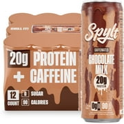 Spylt Protein Milk, 60 mg Caffeine, 20g Protein, Sugar and Lactose Free, Chocolate, 11 oz, 12 Count