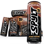 SPYLT High Protein Milk, MAX Chocolate, 20g Protein, 140mg Caffeine, Sugar Free, 11 fl oz, 12 Cans - PACKAGING MAY VARY