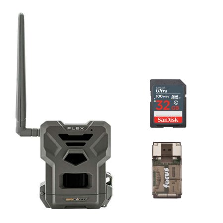 Spypoint FLEX 33MP Dual-Sim Trail Camera (Gray) with Memory and Card Reader