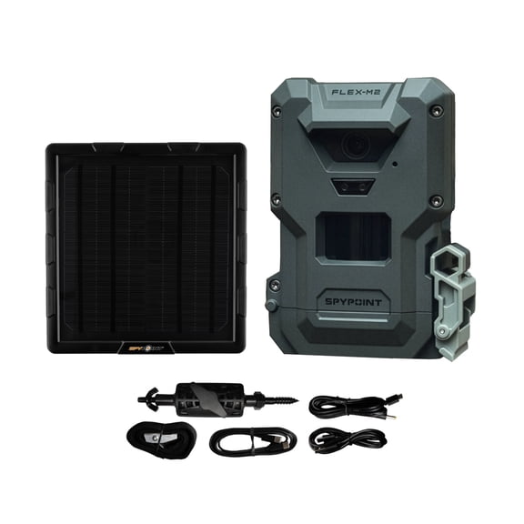Spypoint FLEX-M2 32MP and 1080p Video Resolution Trail Camera Bundle with 5W SPLB-10 Compact Solar Panel