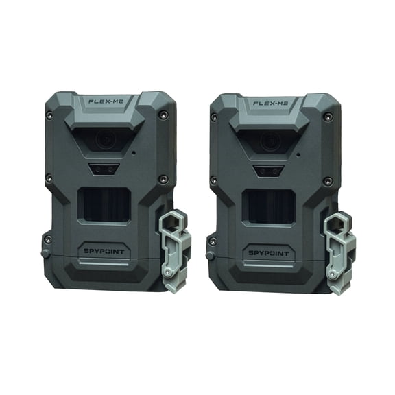 Spypoint FLEX-M2 Trail Camera with 32MP, 1080p Video Resolution, Dual SIM, 12-months of Continuous Operating Capacity, and 90ft Detection Range (2-Pack)