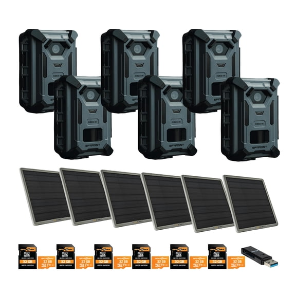 Spypoint FORCE-4K Trail Camera Bundle with 10W Solar Panel, 32GB MicroSD and Card Reader (19 Items)