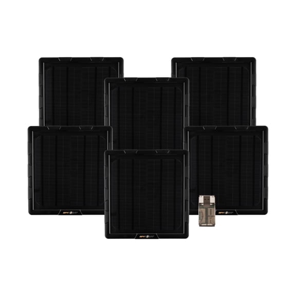 Spypoint SPLB-10 5W 7500 mAh Compact Battery Solar Panel and Accessories Bundle with All-In-One High-Speed Card Reader (6-Pack, 7 Items)