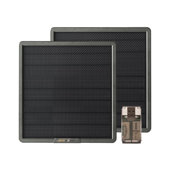 Spypoint SPLB-22 10-Watts 15,000mAh Lithium Battery Solar Panel Bundle with All-In-One USB 2.0 High-Speed Card Reader (2-Pack)
