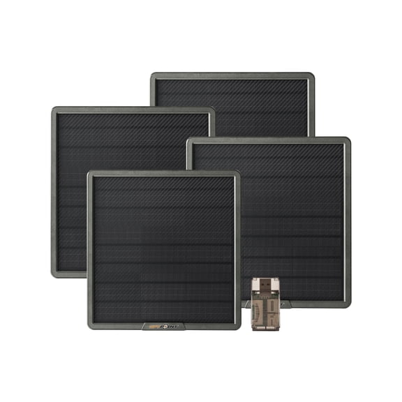 Spypoint SPLB-22 10-Watts 15,000mAh Lithium Battery Solar Panel Bundle with All-In-One USB 2.0 High-Speed Card Reader (4-Pack)