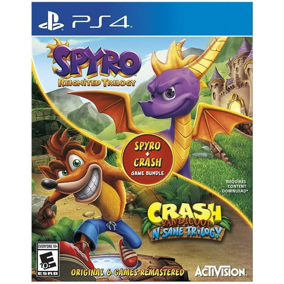 Crash N. Sane Trilogy + Spyro Ignited Bundle, Activision, PlayStation 4, 047875883123