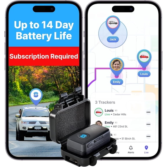 Spytec Atlas GPS Tracker for Vehicles & Kids (Subscription Required) | Up to 14-Day Battery Life | Waterproof Magnetic Case, ofencing, Portable Real Time Mini GPS Car Tracker w/Lifetime Support