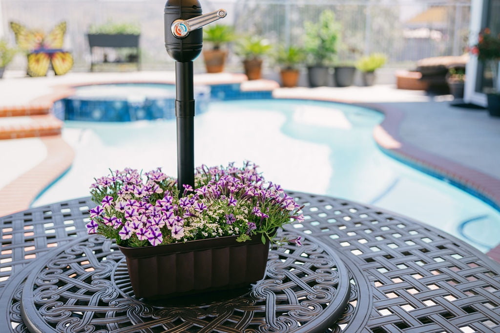Savannah Brown Square HDPE Outdoor Planter with Drainage Holes