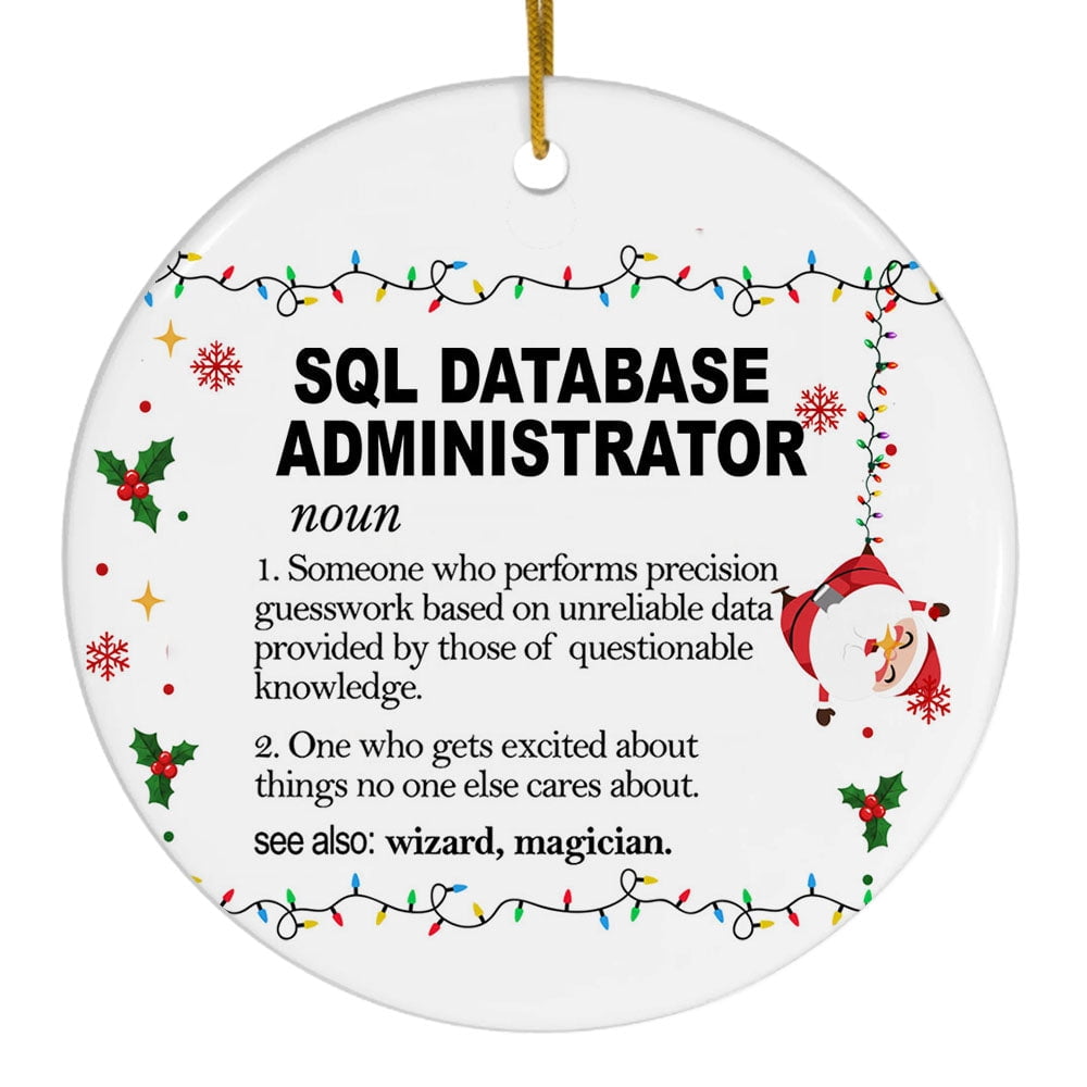 Sql Database Administrator Holiday Ornament, Funny Dictionary Job ...