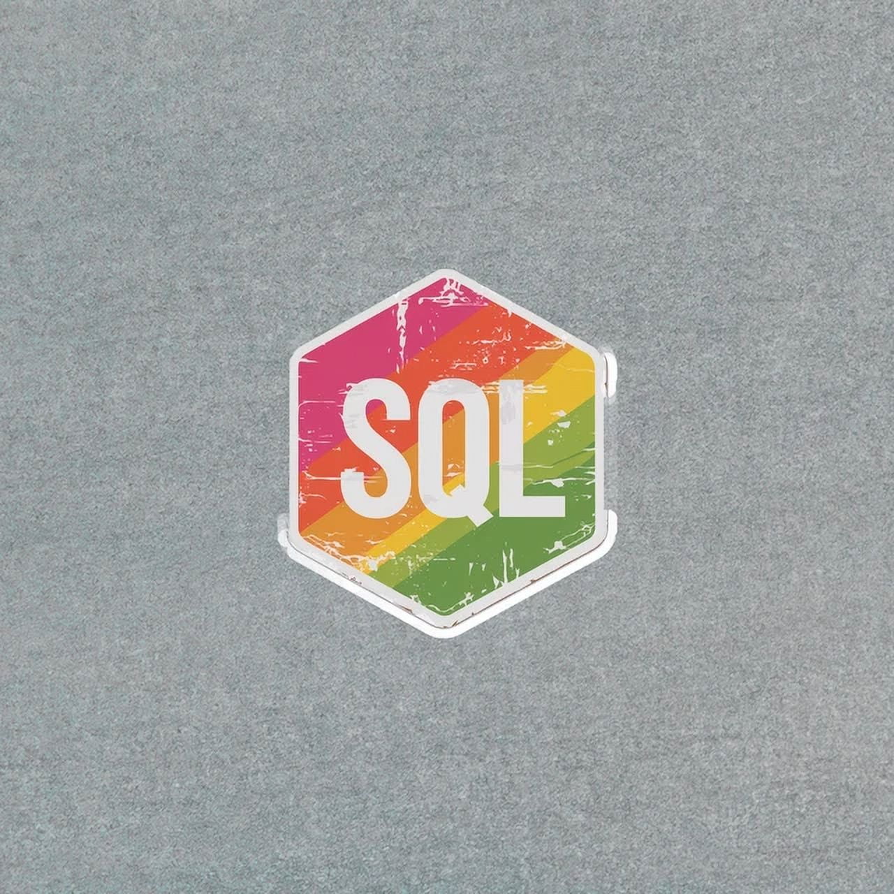 Sql Programming Language Colorful Retro Distressed Hexagon Stickerphone ...