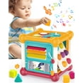 thumbnail image 1 of Sqnox 6-in-1 Baby Activity Cube, Montessori Educational Toys with Music, Learning Toys for Infants & Toddlers 6-36 Months (Colorful), 1 of 10