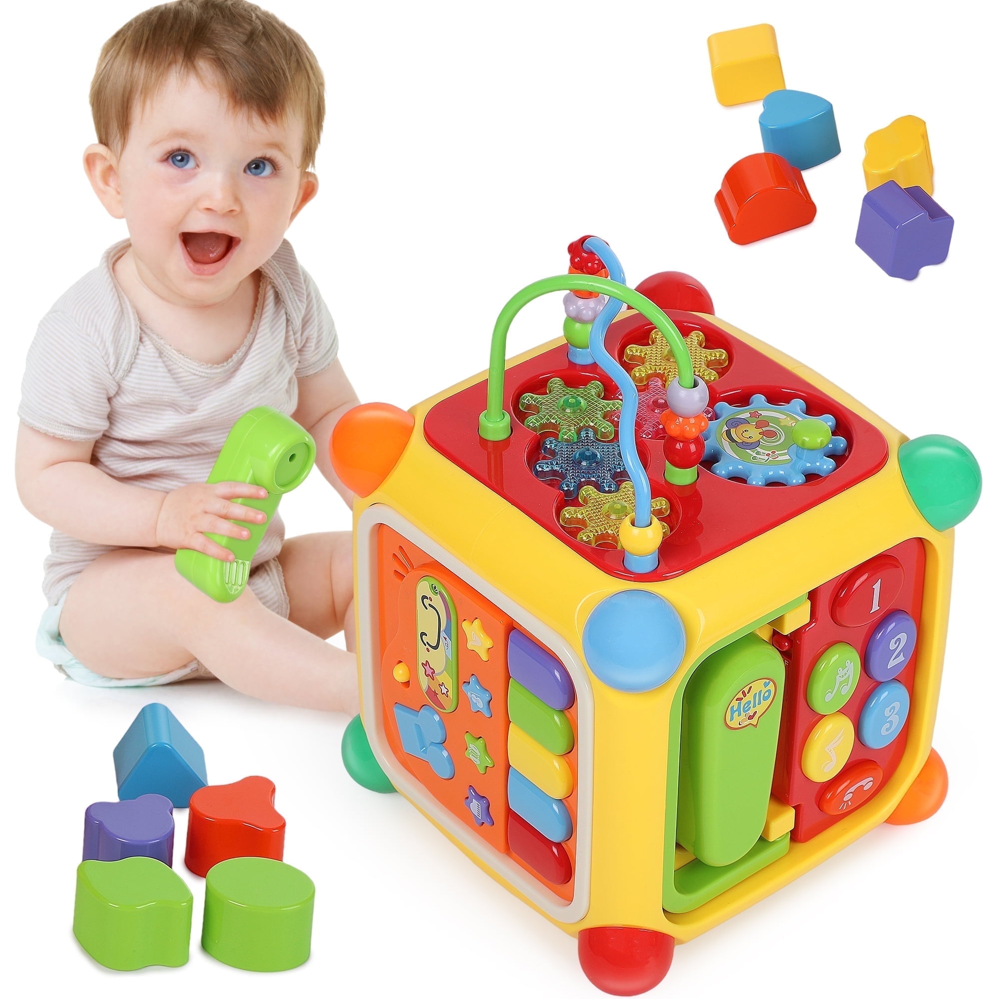 Walmart Black Friday Deals 2025 - SQNOX 6-in-1 Baby Activity Cube, Musical Montessori Toy for Toddlers 6-36 Months, Educational Gift