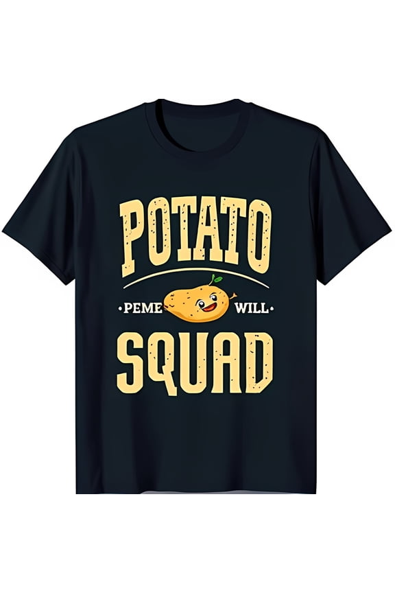 Squad Black T-Shirt with Cartoon Graphic Fun & Unique Design