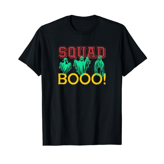 Squad Booo ! Ghosts Retro Halloween Costume Men Women Black T-Shirt