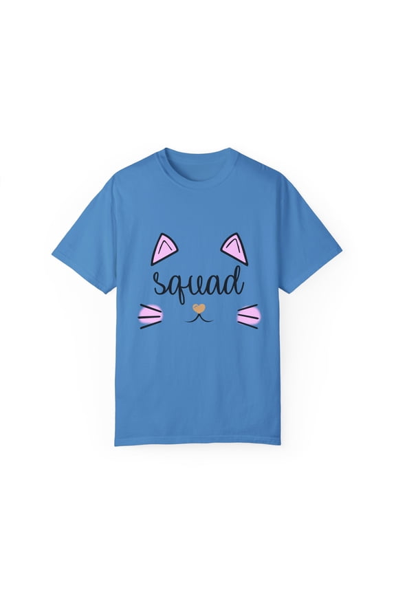 Squad Cat Bachelorette Team Bride Bridal Party Shower Gift Bridesmaids Unisex Garment-Dyed T-shirt