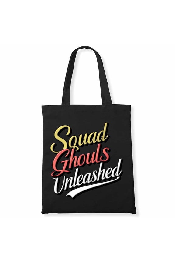 Squad Ghouls Unleashed Coffee Fall Football Pumpkin And Halloween Spooky Season Canvas Bag 3Pcs