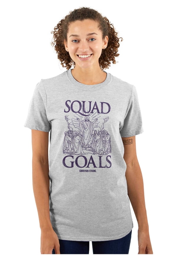 Squad Goals Jesus Disciple Funny Women's Graphic T Shirt Tees Brisco Brands X