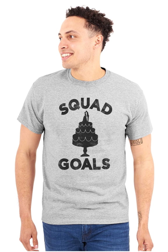Squad Goals Wedding Cake Humor Men's Graphic T Shirt Tees Brisco Brands L