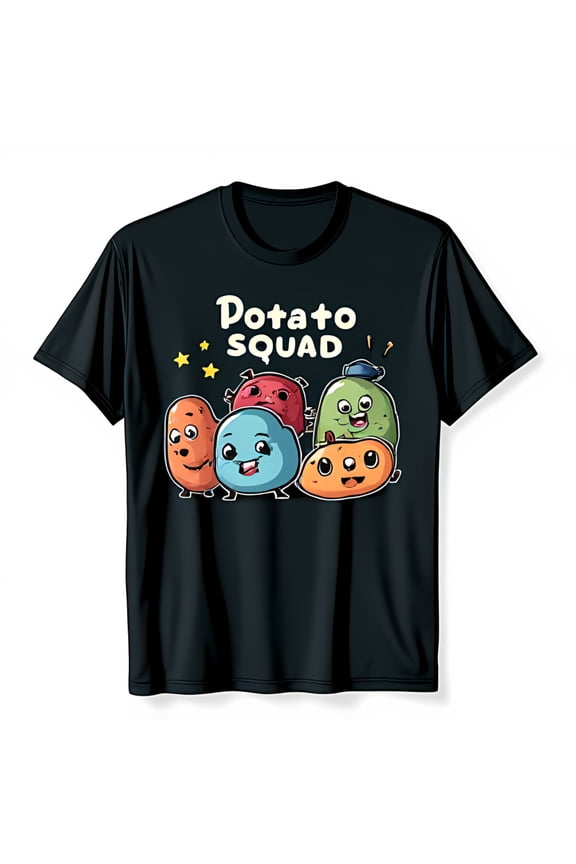 Squad Graphic Tee Fun Black T-Shirt with Design