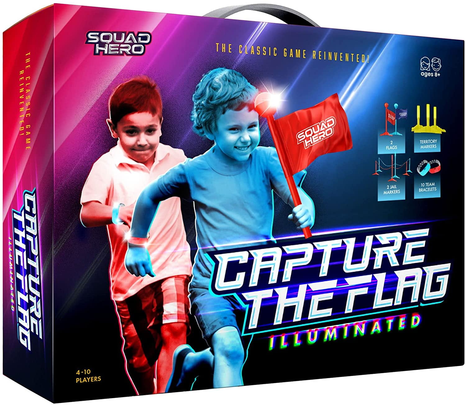 Capture The Flag Game Illuminated - Outdoor Activity for Teen Boys and Girls Parties- Fun Sports Gift Idea for Kids & Adults of All Ages - Cool for Teens or Family Night Birthday Party - Light-Up