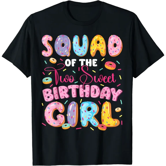 Squad Of The Two Sweet 2Nd Birthday Girl Donut Lover T-Shirt, Vintage Birthday Gift