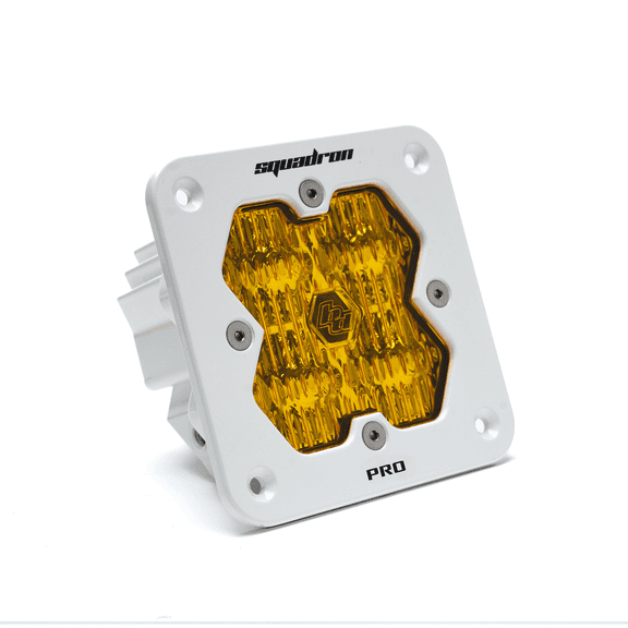 Squadron 2.0 Pro White Flush Mount Baja Amber LED Wide/Cornering Style Auxiliary Light Pod