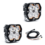 Squadron 2.0 Sport Black Clear LED Driving/Combo Style Auxiliary Light Pods