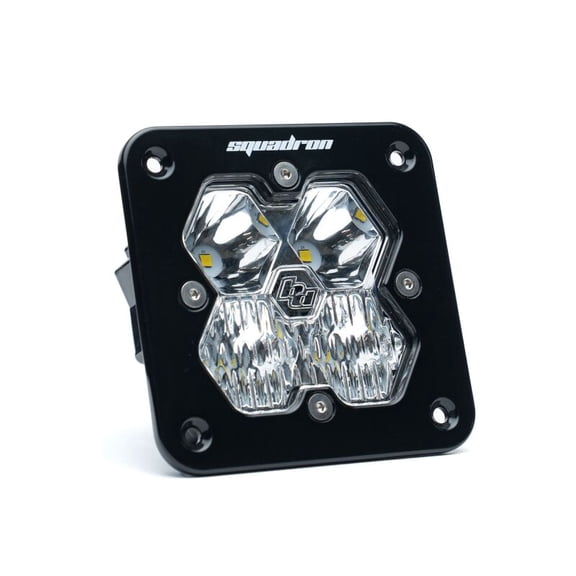Squadron 2.0 Sport Black Flush Mount Clear LED Work/Scene Style Auxiliary Light Pod